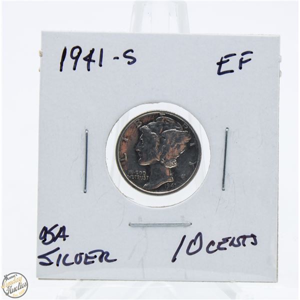 1941-S US MERCURY 90% SILVER DIME