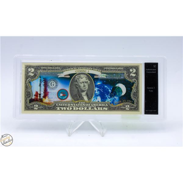 2015 GEMINI 3 COLORIZED 2 DOLLARS IN HARD CASE