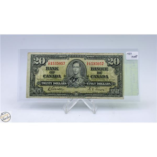 1937 KING GEORGE 20 DOLLAR BILL