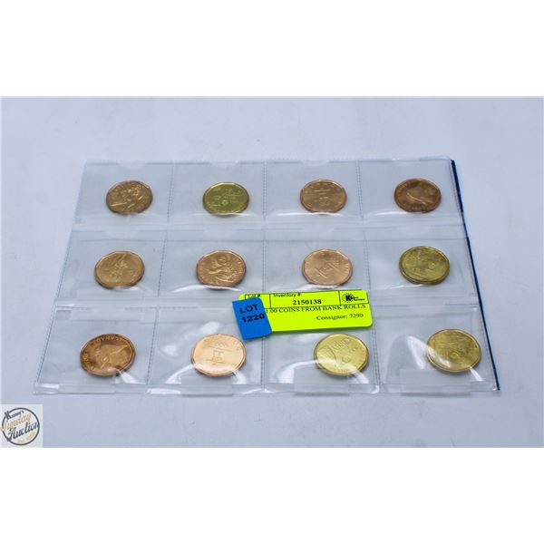 12 - $1.00 COINS FROM BANK ROLLS