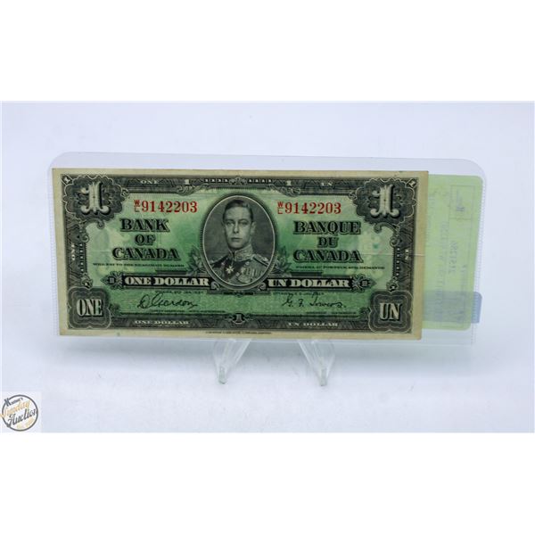 1937 $1 BILL SE# WL9142203