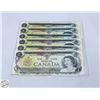 Image 1 : 6X$1-1973 MINT DOLLAR BILLS