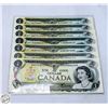 Image 1 : 7X$1-1973 MINT DOLLAR BILLS
