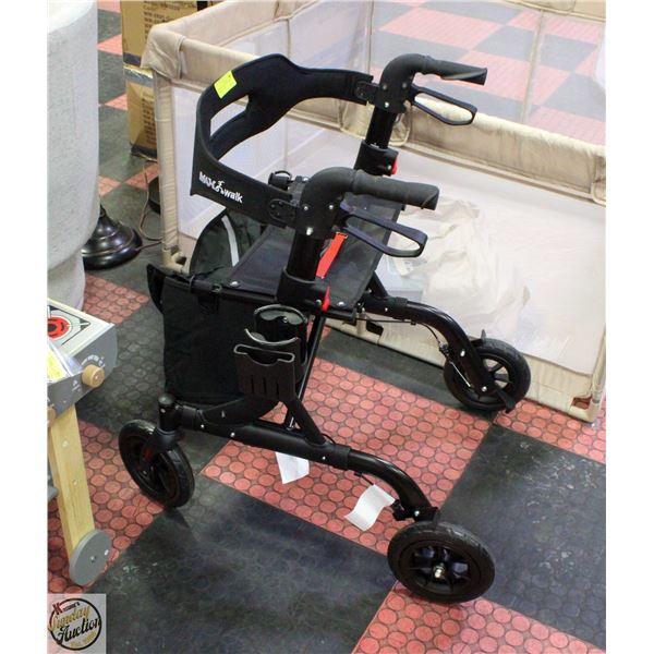 MAXWALK ROLLATOR WALKER WITH SEAT NEWLY