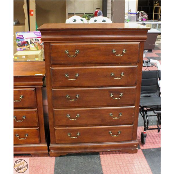 ESTATE 5 DRAWER TALLBOY DRESSER MADE IN MALAYSIA