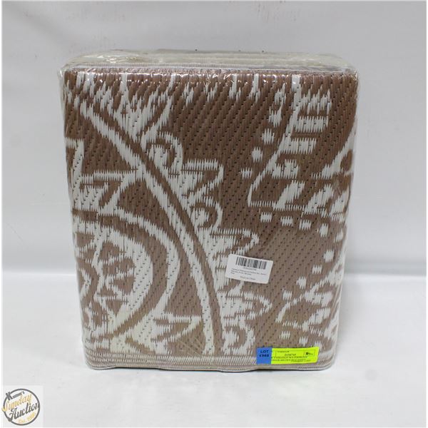 NEW YAMAZIOT WATERPROOF OUTDOOR BROWN RUG 6X9FT