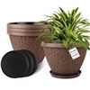 Image 1 : NEW 4PK NOOULAP 12" LARGE PLANT POTS W DRAIN HOLES