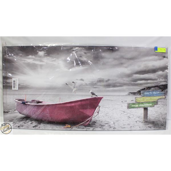 BRAND NEW COASTAL WALL DECOR BEACH CANVAS 20 X 40"