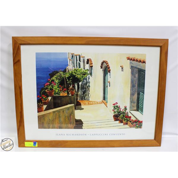 “MEDITERRANEAN STEPS AND OCEAN” COLOURED PRINT