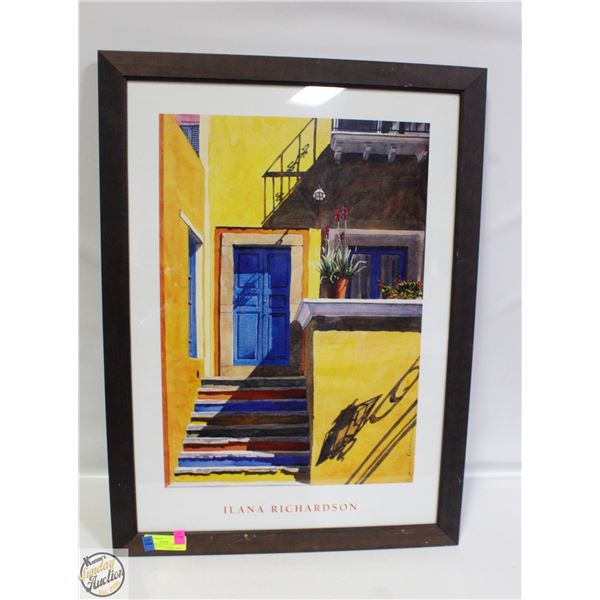 “MEDITERRANEAN VILLAGE” COLOURED PRINT (ILANA