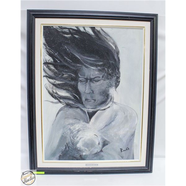 BREED IN THE SNOW ORIGINAL OIL PAINTING 24"X32"