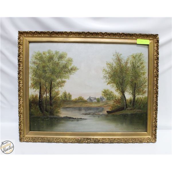 ANTIQUE ORIGINAL OIL PAINTING B.M.PATTERSON 20X28"