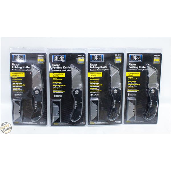 NEW 4 BOSS RAZOR FOLDING KNIFES