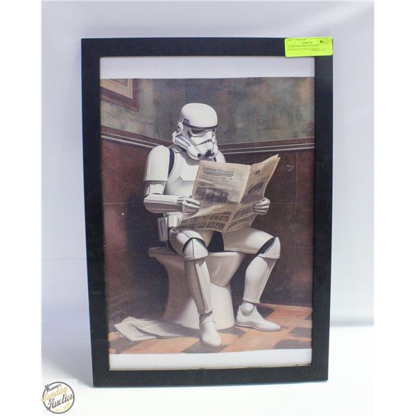 STORM TROOPER ON TOLIET PRINTED ON VINYL CANVAS