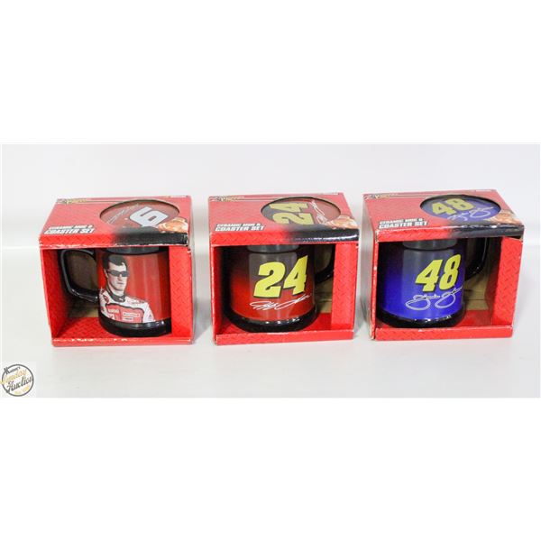 VINTAGE NASCAR COLLECTORS MUG + COASTERS UNOPENED