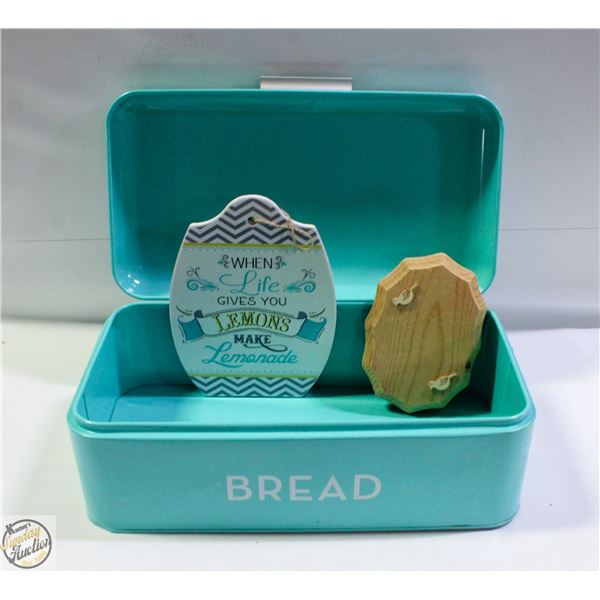 ESTATE TURQUOISE BREAD BOX + 'WHEN LIFE