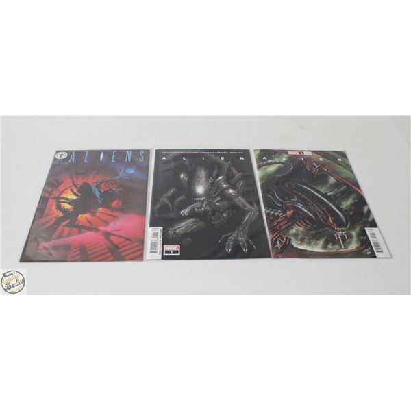 ALIENS #1 COMIC LOT, 3 BOOKS