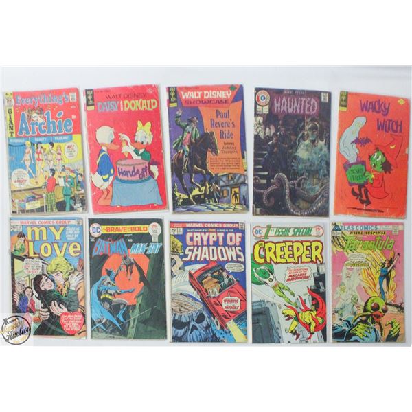 25 CENT COVER COMIC LOT, 10 BOOKS