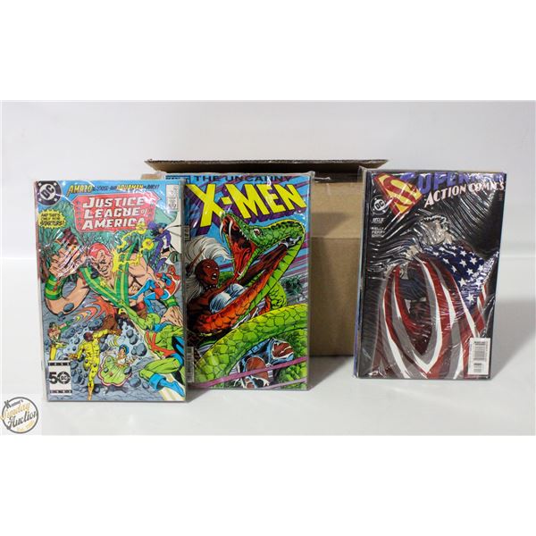 BOX OF 150 USED/MIXED LOT COMICS