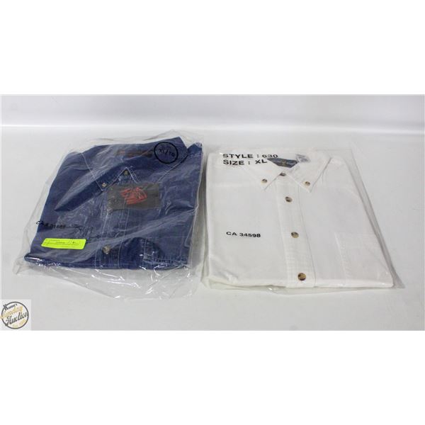 NEW MEN'S SHIRTS 1DENIM 1WHITE SIZE XL