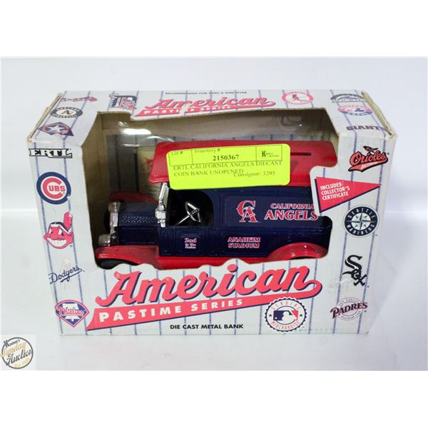 ERTL CALIFORNIA ANGELS DIECAST COIN BANK UNOPENED