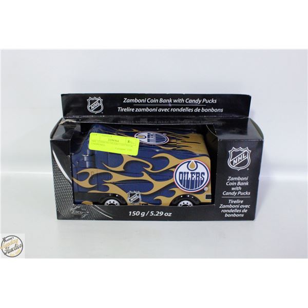 NHL ZAMBONI OILERS COIN BANK UNOPENED