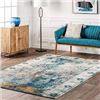 Image 1 : NEW NULOOM VINTAGE BLEACHED AREA RUG BLUE 4 X 6'