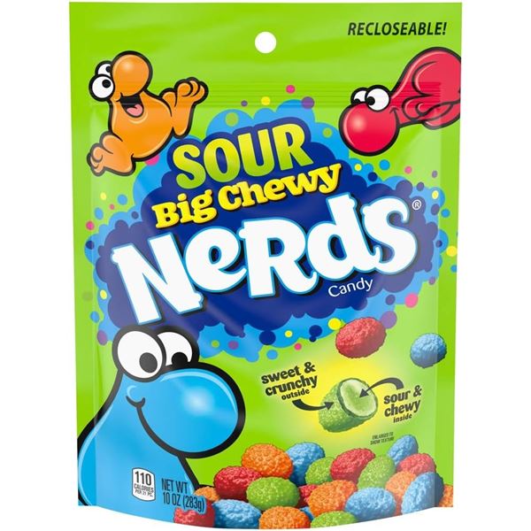 CASE WITH 9 170G BAGS NERDS SOUR BIG CHEWY CANDY
