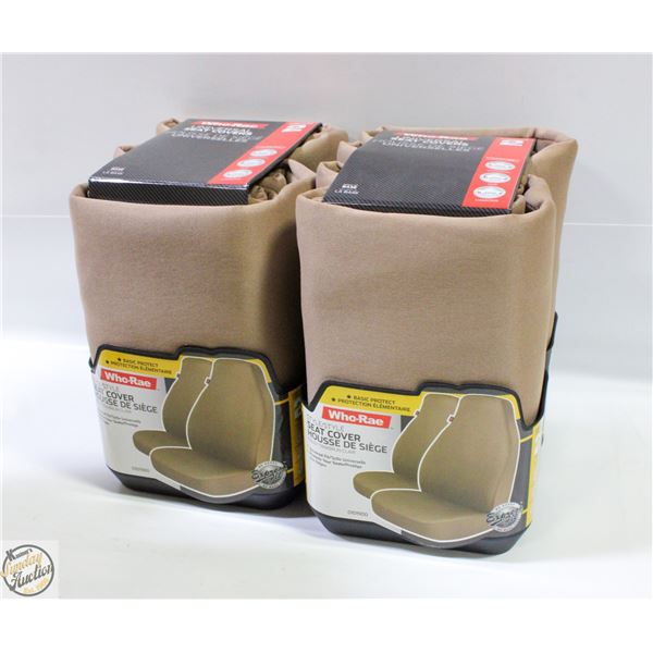 CASE WITH TWO 2 PC SETS LAWSON SEAT COVERS TAN