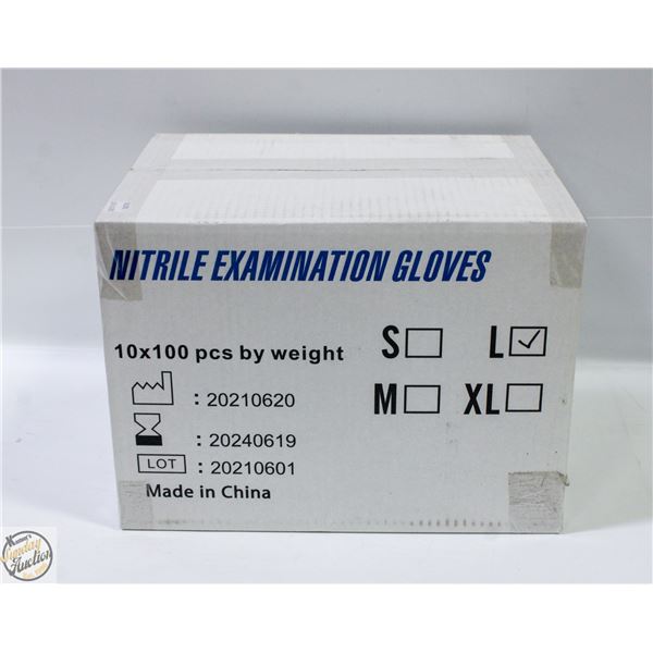 CASE WITH 1000 SIZE LARGE NITRILE EXAM GLOVES