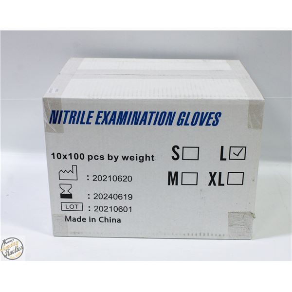 CASE WITH 1000 SIZE LARGE NITRILE EXAM GLOVES