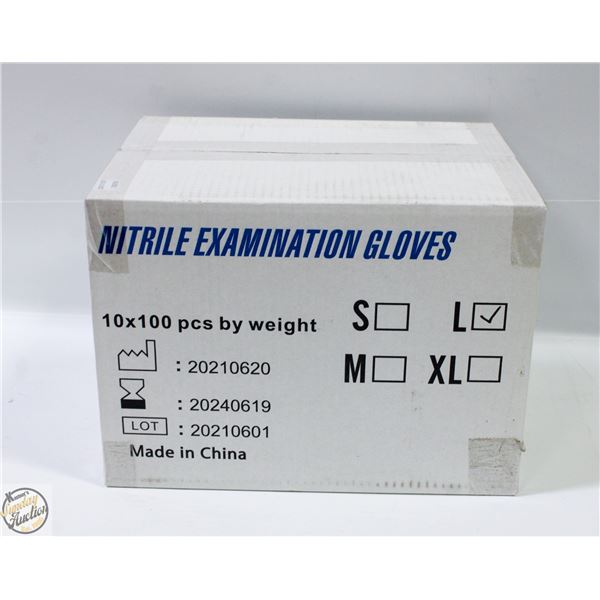 CASE WITH 1000 SIZE LARGE NITRILE EXAM GLOVES