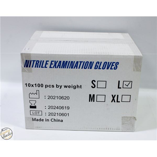 CASE WITH 1000 SIZE LARGE NITRILE EXAM GLOVES