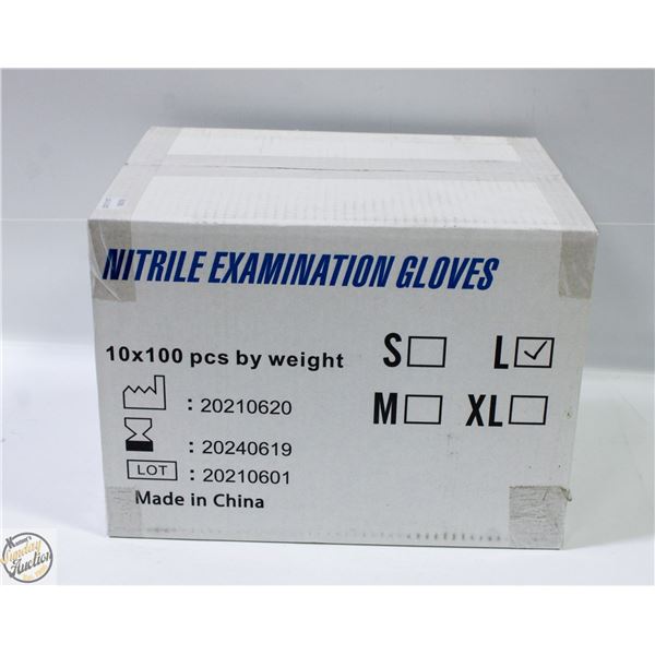 CASE WITH 1000 SIZE LARGE NITRILE EXAM GLOVES
