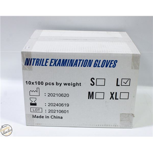 CASE WITH 1000 SIZE LARGE NITRILE EXAM GLOVES