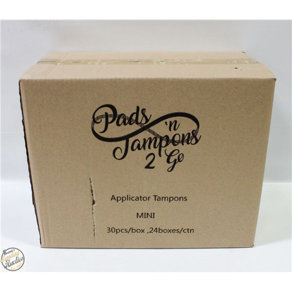 CASE WITH 24 BOXES OF 30 MINI TAMPONS REGULAR