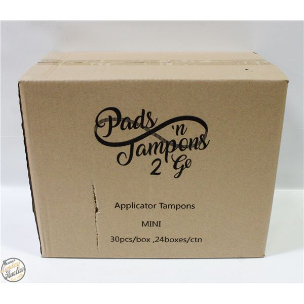 CASE WITH 24 BOXES OF 30 MINI TAMPONS REGULAR