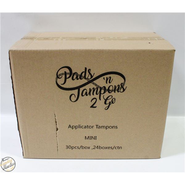 CASE WITH 24 BOXES OF 30 MINI TAMPONS REGULAR