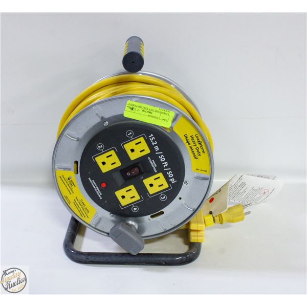 LINK2HOME 50FT YELLOW CORD 4 SOCKETS