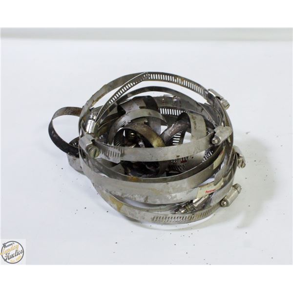 LOT OF ASSORTED SIZE HOSE CLAMPS