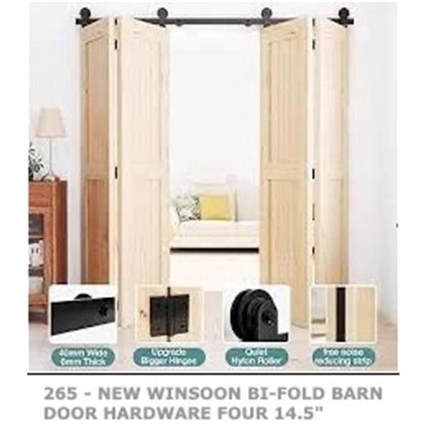 NEW BI-FOLD BARN DOOR HARDWARE FOR FOUR X 14.5"
