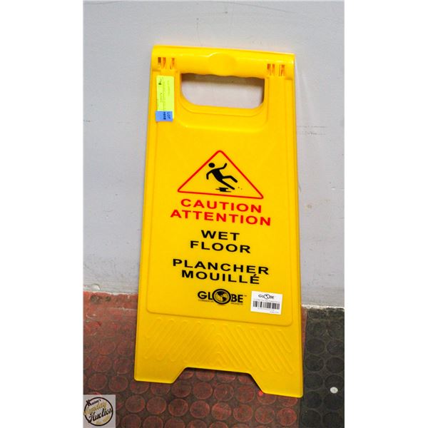 NEW CAUTION, WET FLOOR SIGN
