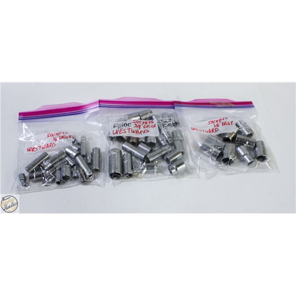 WESTWARD SOCKETS 1/4, 3/8 AND 1/2"