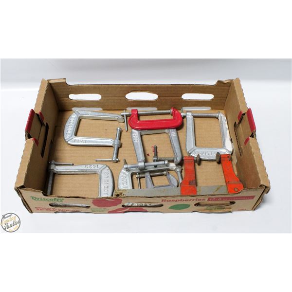 FLAT OF ASSORTED METAL CLAMPS