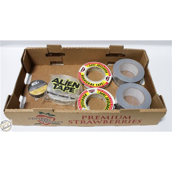 FLAT OF ASSORTED NEW ROLLS OF TAPE