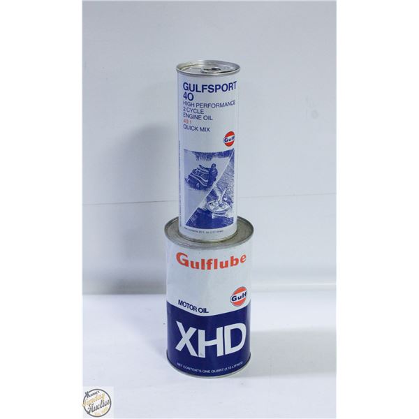 2 COLLECTOR FULL GULF CANS