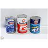 Image 1 : 3 COLLECTOR GULF/ESSO CANS FULL