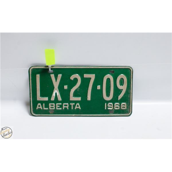 1968 ALBERTA  LICENSE PLATE