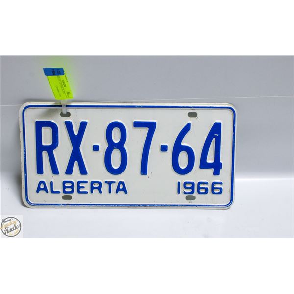 1966 ALBERTA  LICENSE PLATE