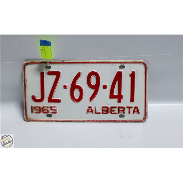 1965 ALBERTA  LICENSE PLATE